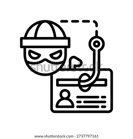 Identity Theft Icon Line Vector Illustration