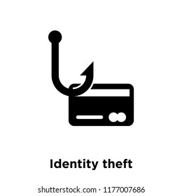 Identity Theft Icon Vector Isolated On White Background, Logo Concept Of Identity Theft Sign On Transparent Background, Filled Black Symbol