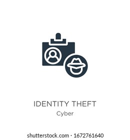 Identity Theft Icon Vector. Trendy Flat Identity Theft Icon From Cyber Collection Isolated On White Background. Vector Illustration Can Be Used For Web And Mobile Graphic Design, Logo, Eps10