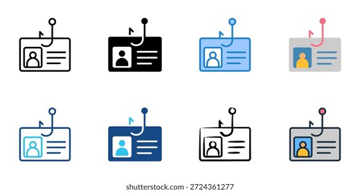 Los iconos de robo de identidad establecen una colección de estilos múltiples. Trazo editable 
