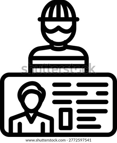 Identity Theft Line Icon and Vector