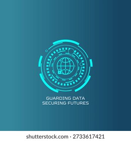 Identity Theft Protection Cybersecurity Digital Identity Protection modern illustration symbolizing cybersecurity and personal data protection, shield security, fingerprint authentication, password