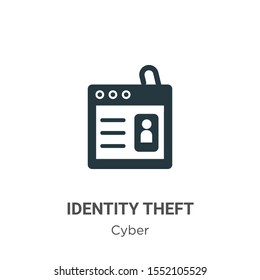 Identity theft vector icon on white background. Flat vector identity theft icon symbol sign from modern cyber collection for mobile concept and web apps design.
