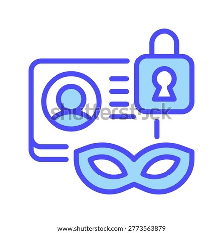 Identity Theft Vector Line Icon for Cyber Security and Protection