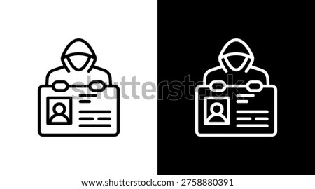 Identity Theft White Icon Set Design