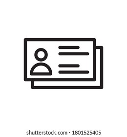 Identity (User Interface) icon outline vector. isolated on white background