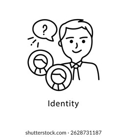 Ícone De Estilo De Contorno Do Vetor De Identidade. Arquivo Eps 10