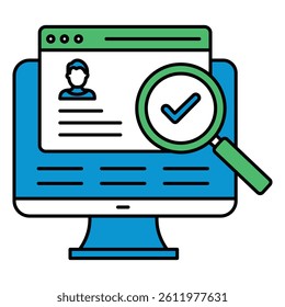 Identity Verification With Face Vector Icon Design, ID match, secure access, user ID
