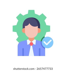 Icono de verificación de identidad Ilustración vectorial plana