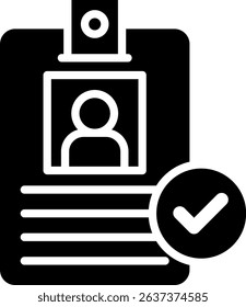 Identity Verification Icon Glyph Vector Illustration