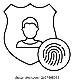 Symbol für die Identitätsüberprüfung, das biometrische Sicherheitsmaßnahmen und die digitale Zugangskontrolle darstellt
