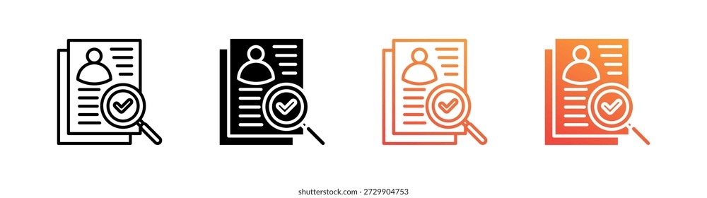 Identity Verification Multiple Style Icon Set Vector