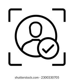 Identity verification, User authentication, Access Management, Role-based access control, User permissions, and Authorization protocols. Vector line icon with editable stroke.