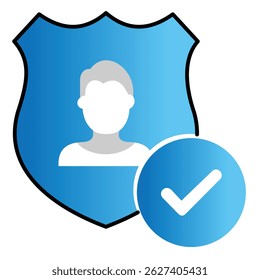 Identity Verified Vector Icon With Shield, Checkmark And User Profile