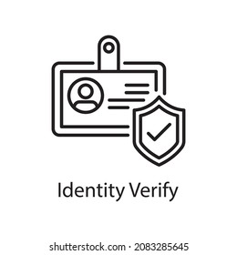 Identity Verify vector outline Icon Design illustration. Web And Mobile Application Symbol on White background EPS 10 File