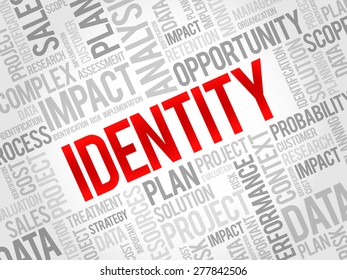 IDENTITY word cloud, business concept