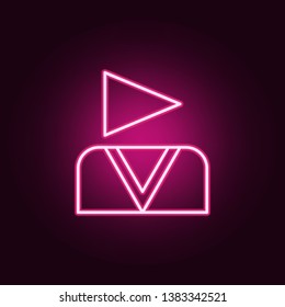 ideo blogger neon icon. Elements of online and web set. Simple icon for websites, web design, mobile app, info graphics