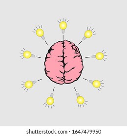 Cerebro ideológico. Ilustración vectorial de material.