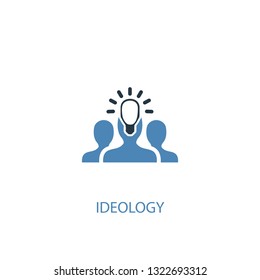 ideology concept 2 colored icon. Simple blue element illustration. ideology concept symbol design. Can be used for web and mobile UI/UX