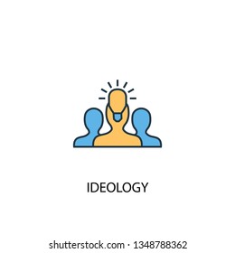 ideology concept 2 colored line icon. Simple yellow and blue element illustration. ideology concept outline symbol design