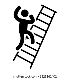 Ideology Design Falling Ladder Pictogram Stock Vector (Royalty Free ...