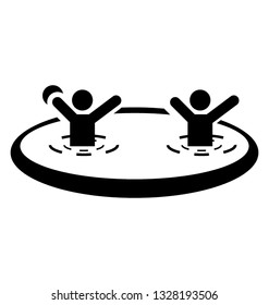 Ideology design of kids swimming pool pictogram.