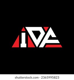 IDF triangle letter logo design with triangle shape. IDF triangle logo design monogram. IDF triangle vector logo template with red color. IDF triangular logo Simple, Elegant, and Luxurious design.