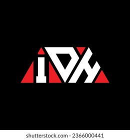 Diseño del logotipo de la letra del triángulo IDH con forma de triángulo. Monograma de diseño del logotipo del triángulo IDH. Plantilla de logotipo vectorial de triángulo IDH con color rojo. Logo triangular IDH Diseño sencillo, elegante y lujoso.