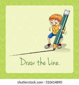 Idiom draw the line illustration