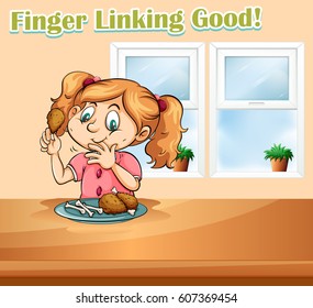 Idiom expression for finger linking good illustration
