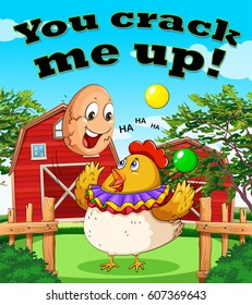 Idiom expression for you crack me up illustration