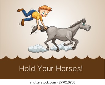 Idiom illustration with picture and wording