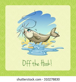 Idiom off the hook illustration