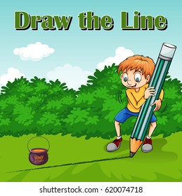 Idiom poster for draw the line illustration