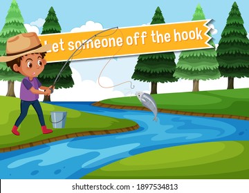 Afiche de Idiom con Dejen a alguien fuera de la ilustración