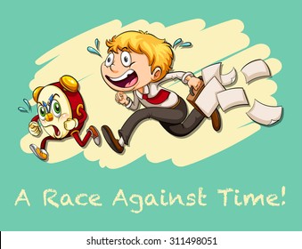 Idiom race against time illustration