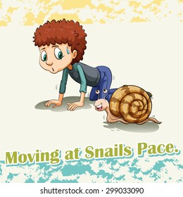 Idiom says moving at snails pace