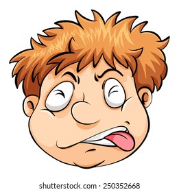 An Idiom Showing A Man Biting His Tongue On A White Background