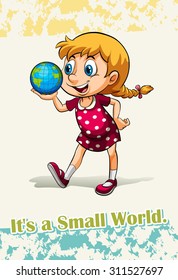 Idiom it is a small world illustration