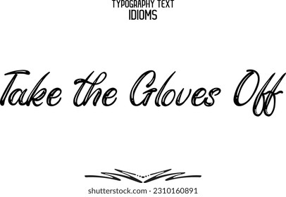 Idiomatische Schriftzeichen, die Typografie darstellen, entführen die Handschuhe