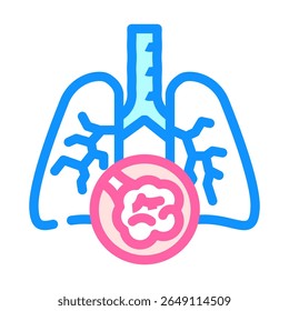 vetor de ícone de cor de fibrose pulmonar idiopática. sinal de fibrose pulmonar idiopática. ilustração de símbolo isolado