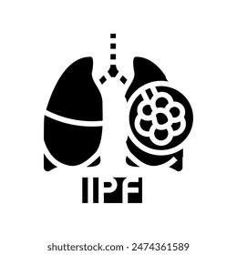 idiopathic pulmonary fibrosis glyph icon vector. idiopathic pulmonary fibrosis sign. isolated symbol illustration