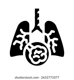 símbolo isolado ilustração ícone de fibrose pulmonar idiopática vetor. sinal de fibrose pulmonar idiopática
