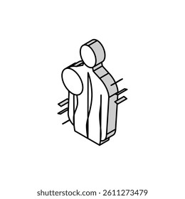 idiopathic scoliosis isometric icon vector. idiopathic scoliosis sign. isolated symbol illustration