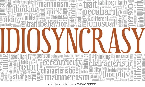 Idiosyncrasy word cloud conceptual design isolated on white background.