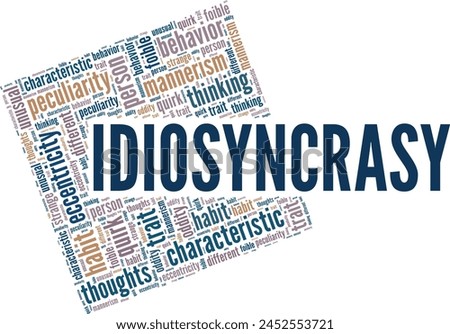 Idiosyncrasy word cloud conceptual design isolated on white background.