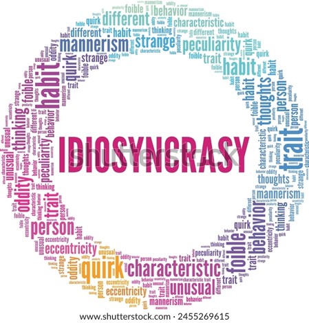 Idiosyncrasy word cloud conceptual design isolated on white background.