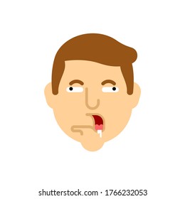 Idiot Face. Nerd Head Isolated. Vector Illustration
