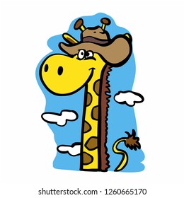 Idiot giraffe with hat