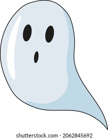 an idiotic ghost in a white sheet on halluween